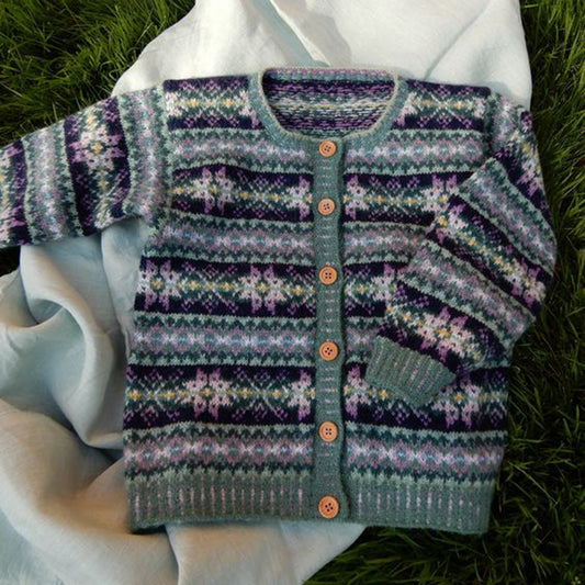 Vintage Icelandic Fair Isle Knit Jacquard Warmth Cardigan Unisex elevenforest