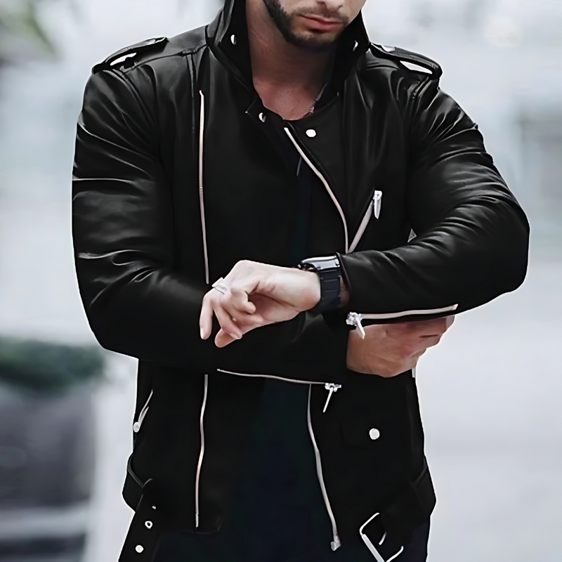 CM | Chaqueta de cuero Slim