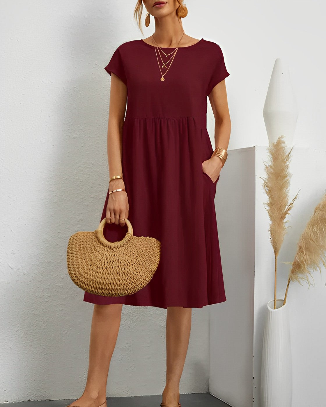 KL | Vestido midi con bolsillo lateral