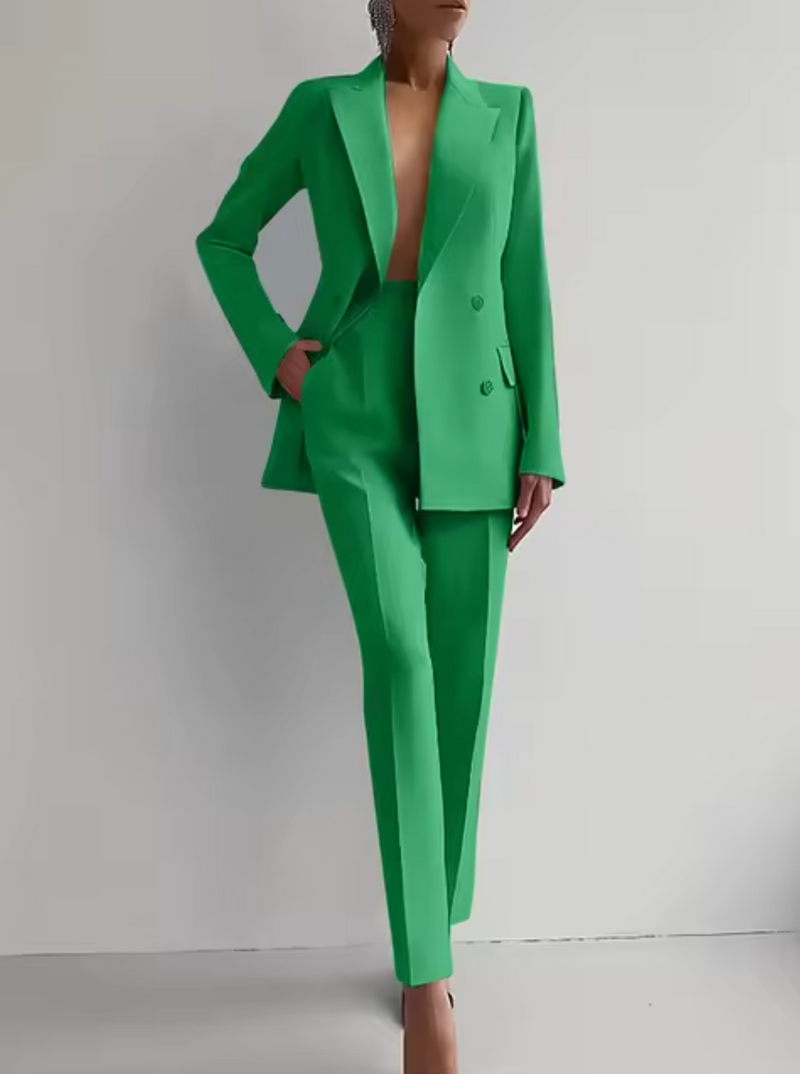 CM | Conjunto de blazer y pantalón plisado