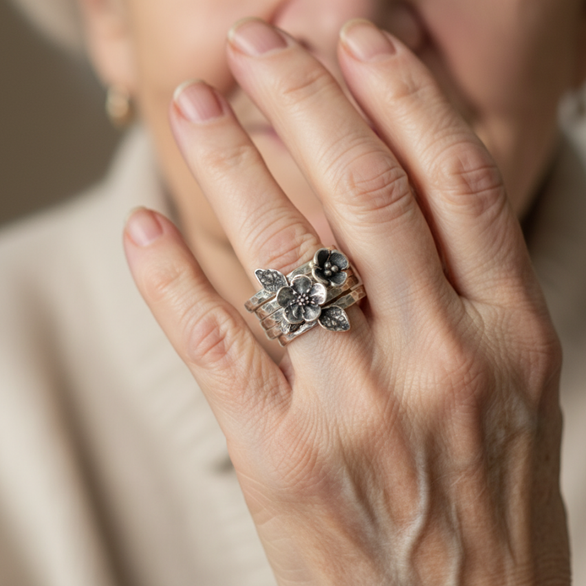 Plata Anillo romántico para momentos especiales