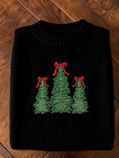 Women's Christmas Art Print Casual Sweater artswardrobe