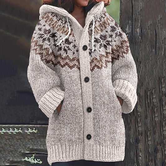 Vintage Knitted Jacquard Fairman Pattern Cozy Cardigan Sweater elevenforest