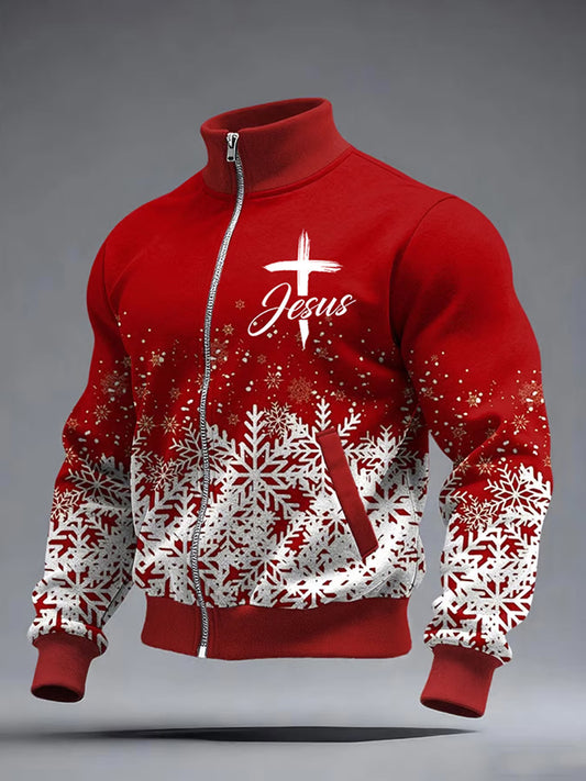 Comstylish Men's Retro Christmas Cross Jackets