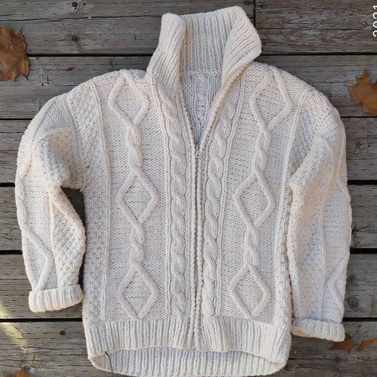 Men'S Cozy Knitted Jacquard Aran Sweater Cardigan elevenforest