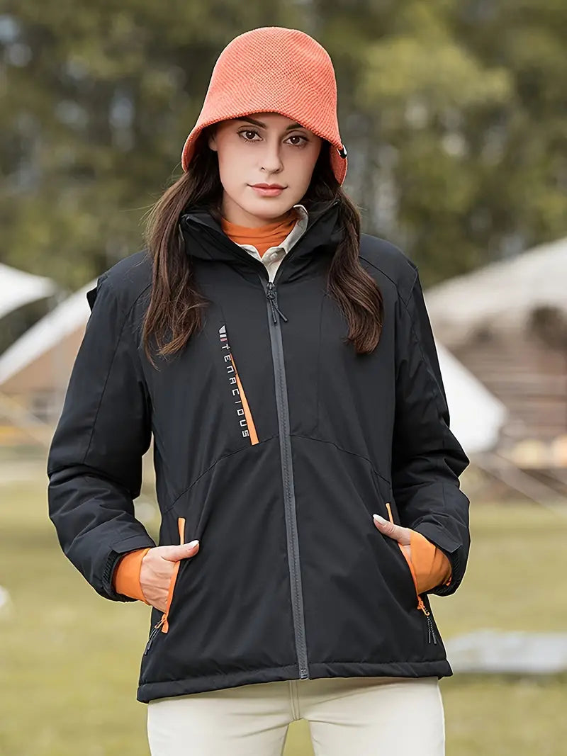 CM | Chaqueta impermeable con capucha para mujer