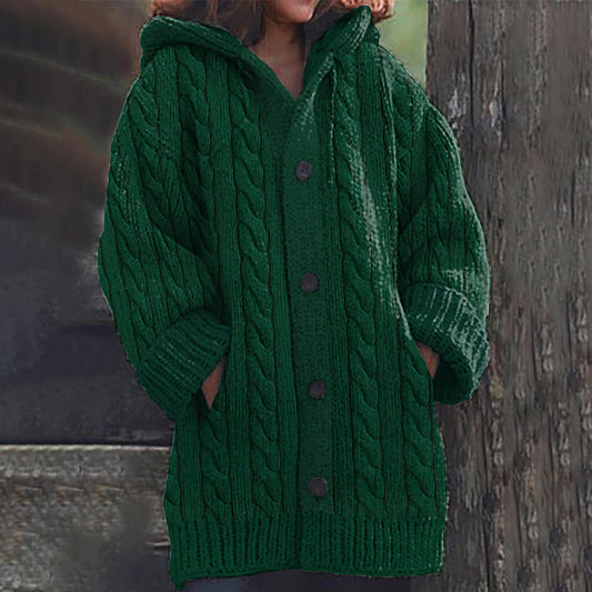 Women's Classic Twist Button Sweater Cardigan elevenforest
