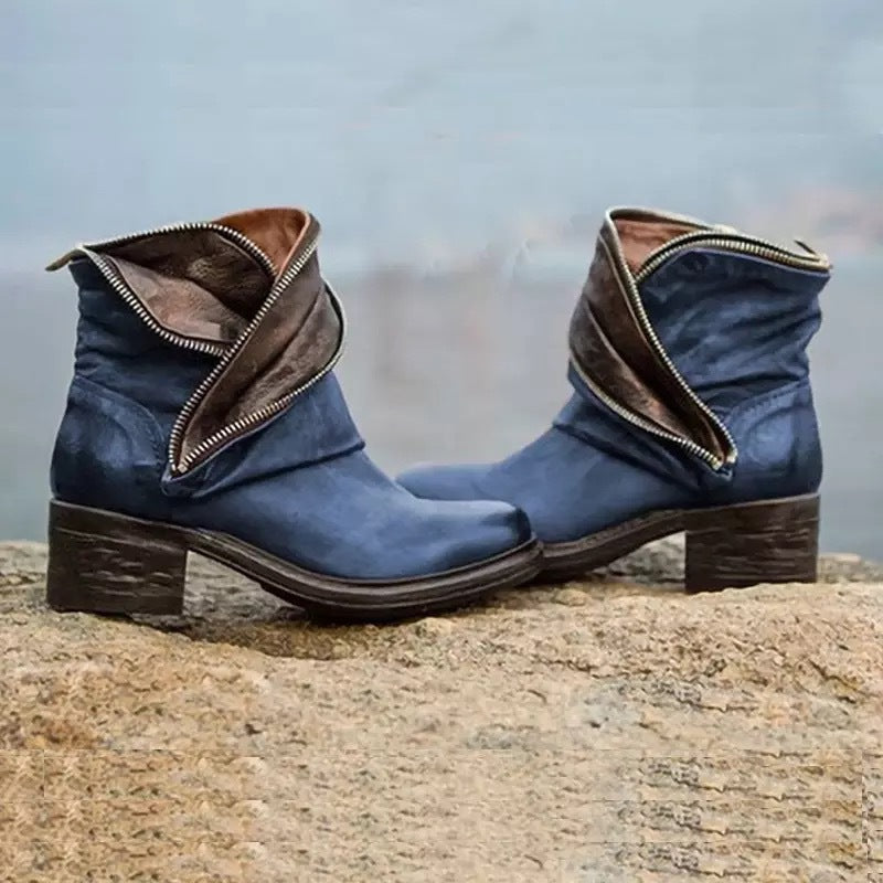 KL | Elegantes botines plegables con cierre de cremallera