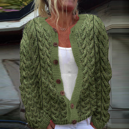 Women's Super Soft Honeycomb Aran Sweater Cardigan elevenforest