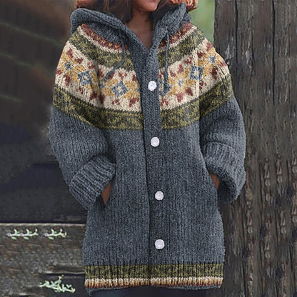 Vintage Tribal Icelandic Pattern Cardigan Sweater elevenforest