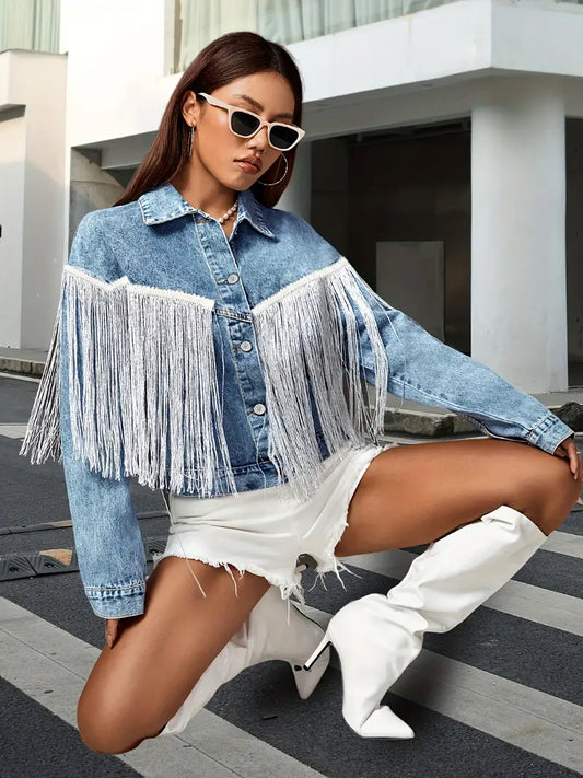 CM | Chaqueta Vintage Tassel para mujer