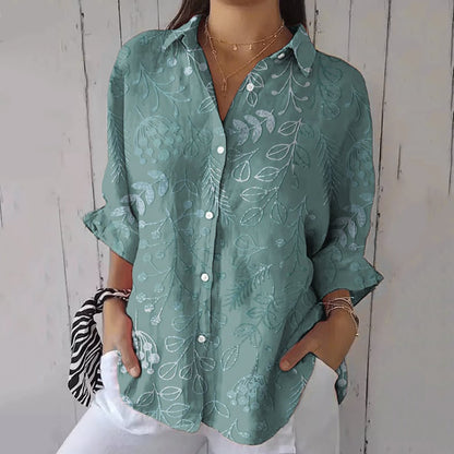 Comstylish Women's Purple Art Floral Shirt