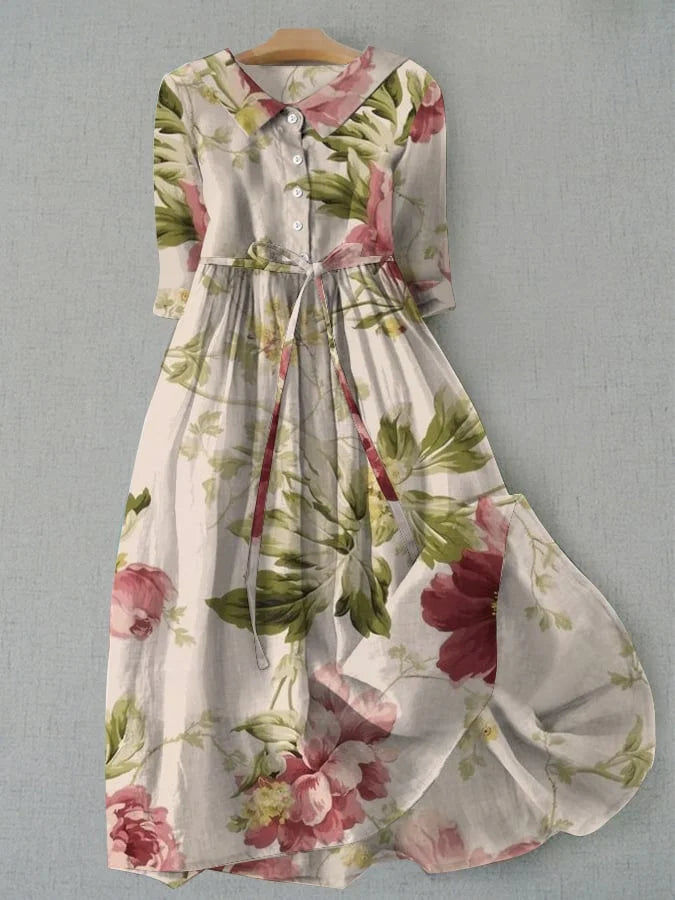 KL | Maxi vestido floral con botones