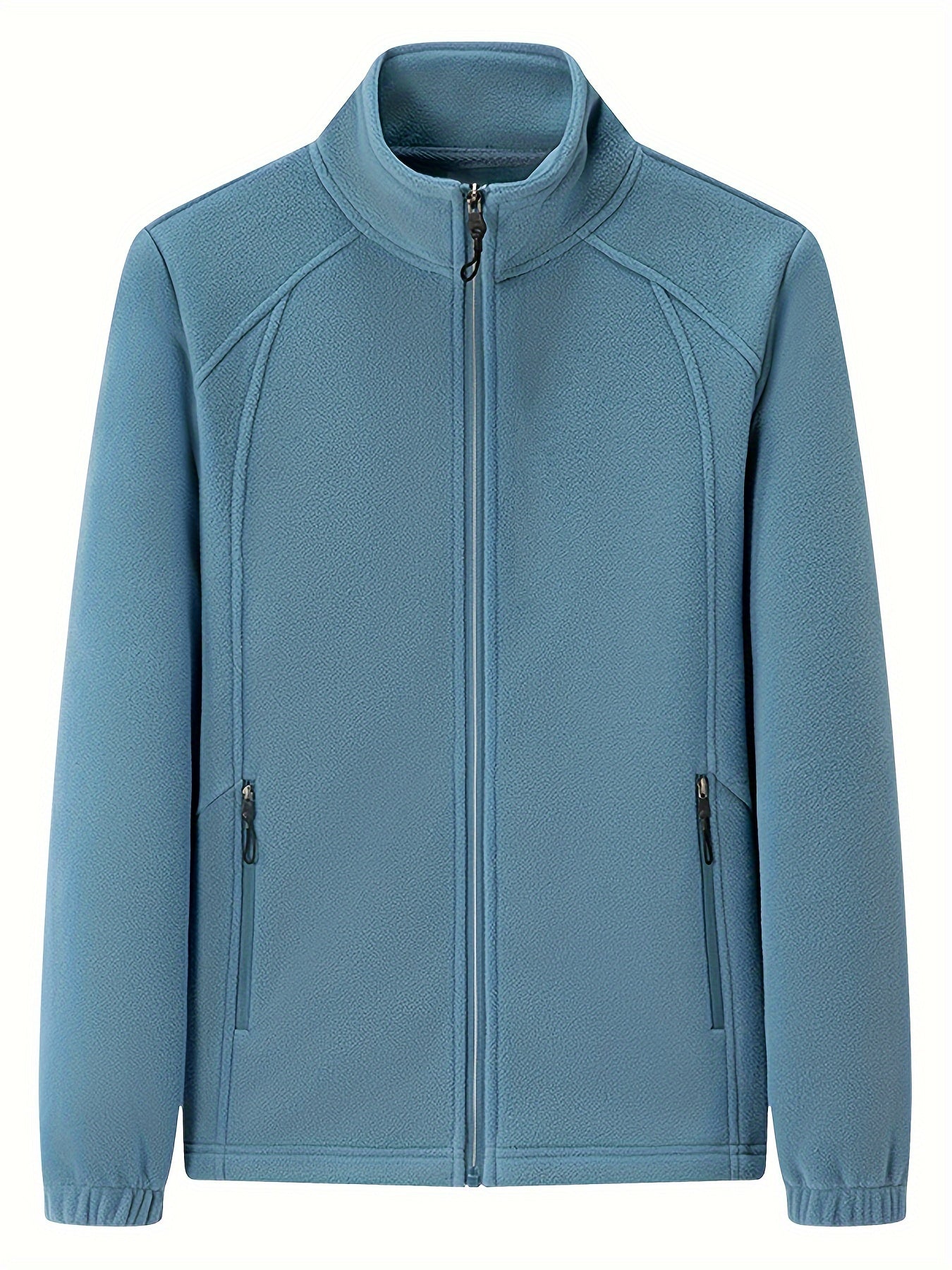 CM | Chaqueta de felpa para mujer con cuello alto y mangas largas