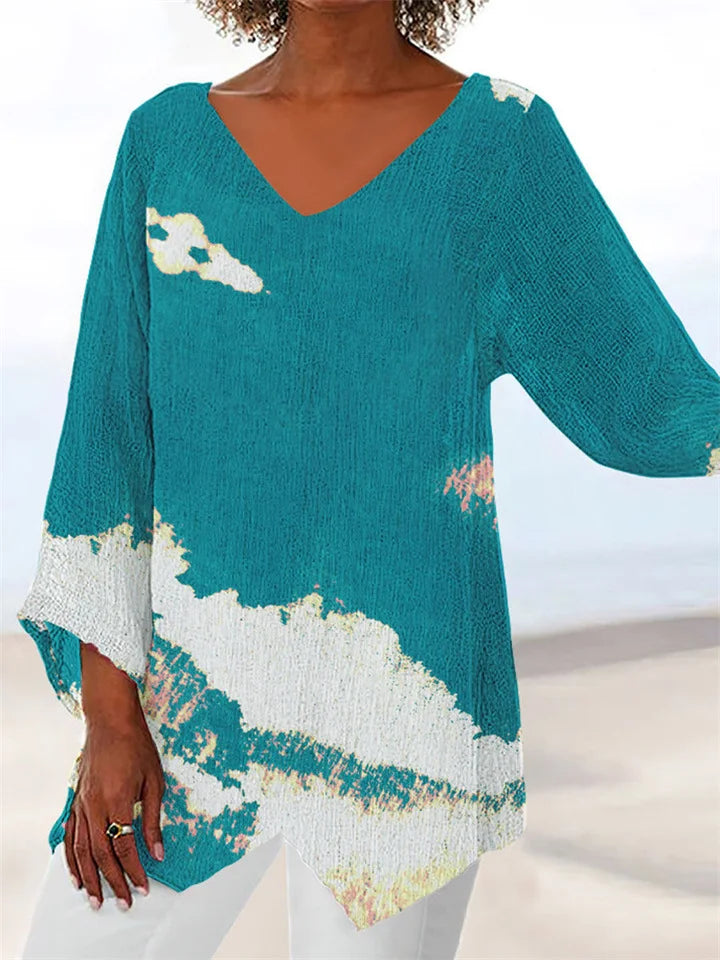 KL | Blusa suelta estampada con escote en V