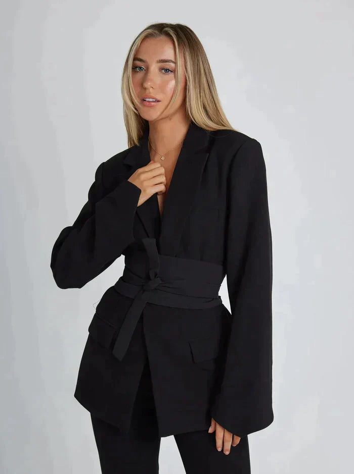 CM | Blazer con cinturón para mujer