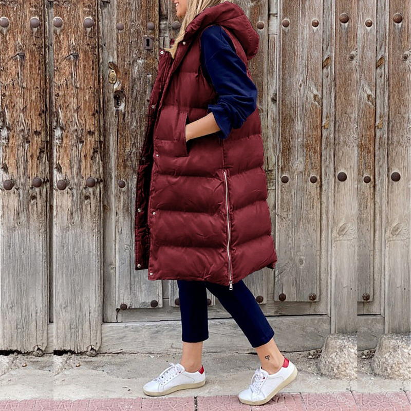 CM | Chaqueta larga con capucha de moda