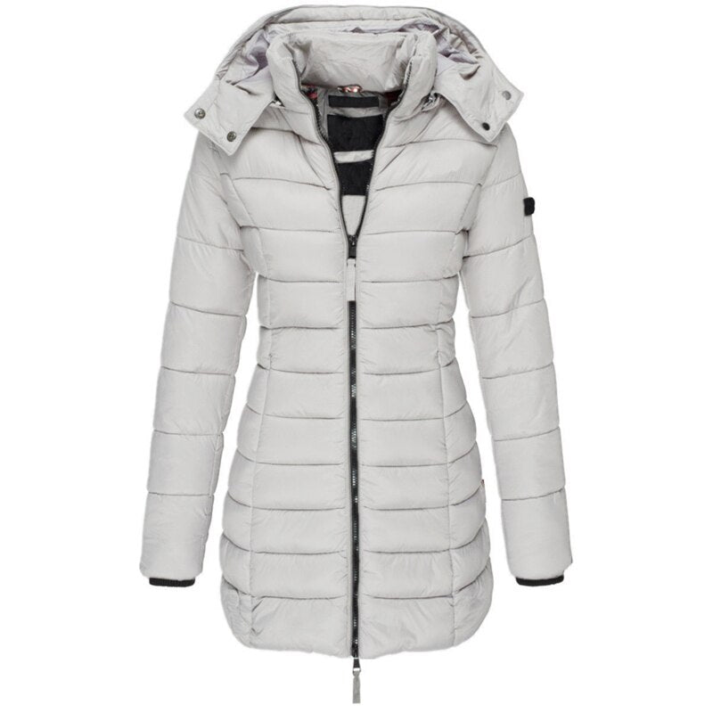 CM | Elegante chaqueta de plumón con capucha y cremallera: Tu elección para el invierno
