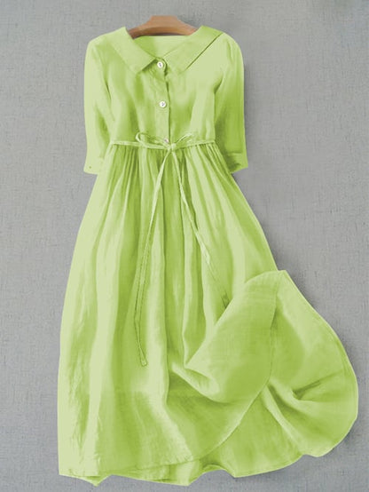 KL | Vestido liso literario de algodón