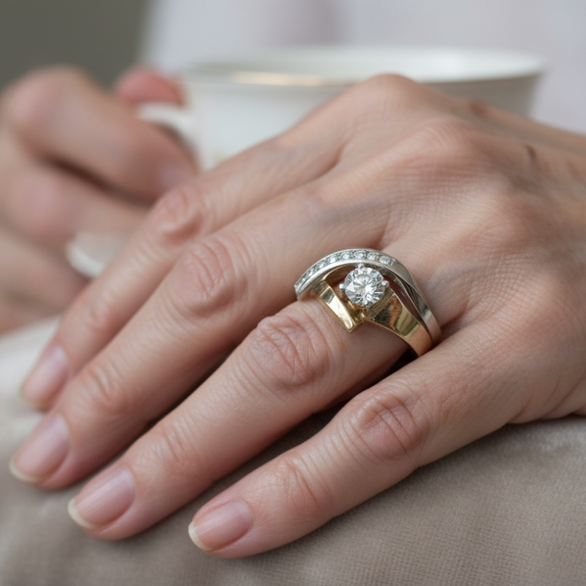 Oro Anillo impresionante para uso diario