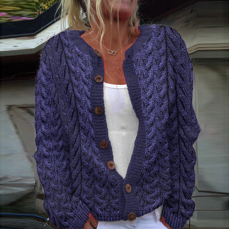 Women's Super Soft Honeycomb Aran Sweater Cardigan elevenforest