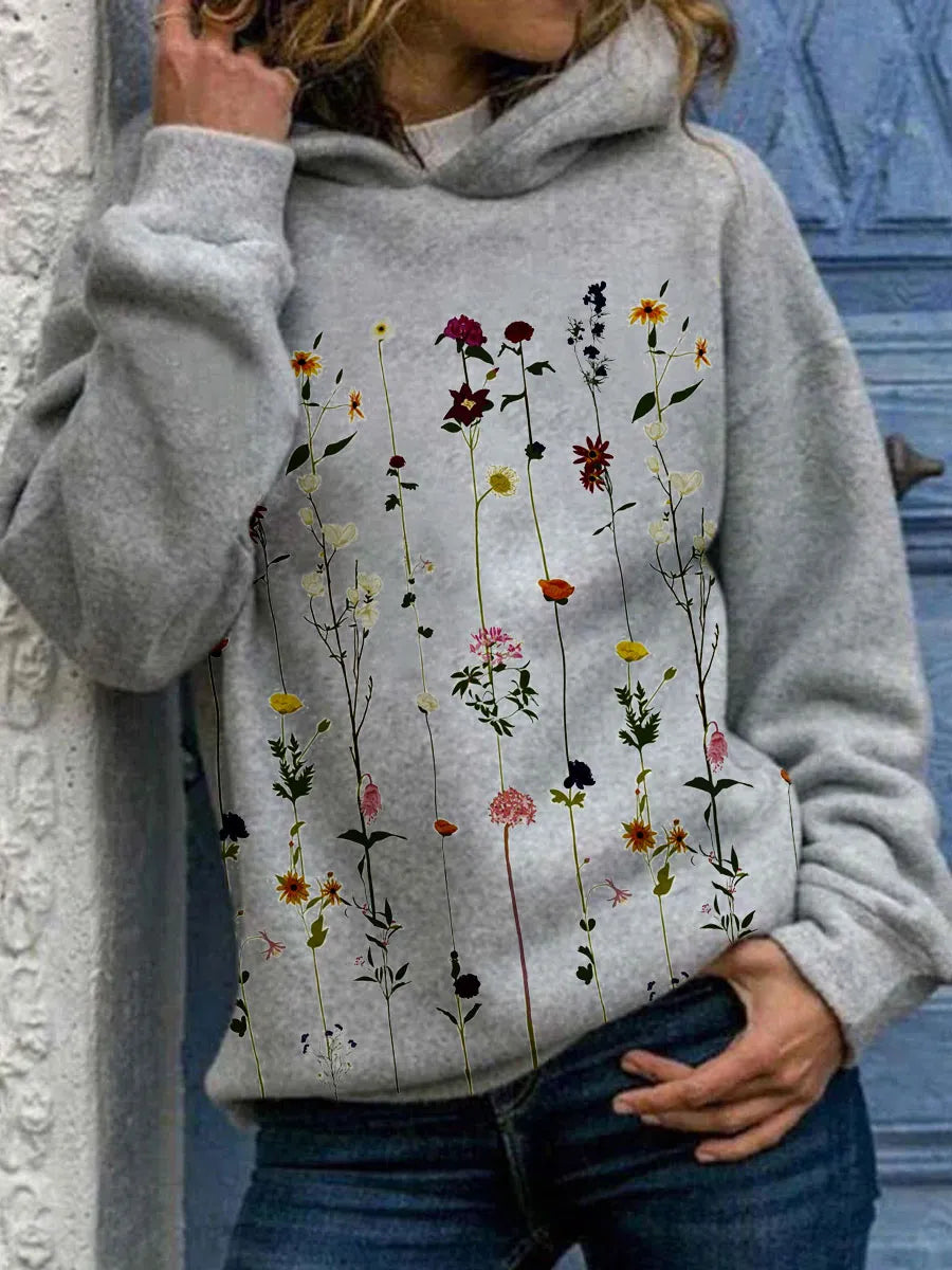 CM | Sudadera con capucha y estampado floral