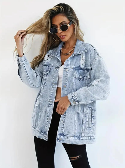 CM | Chaqueta vaquera oversize de moda para mujer