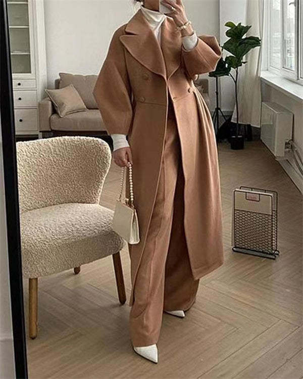 CM | Abrigo vintage de lana con mangas farol y vuelta
