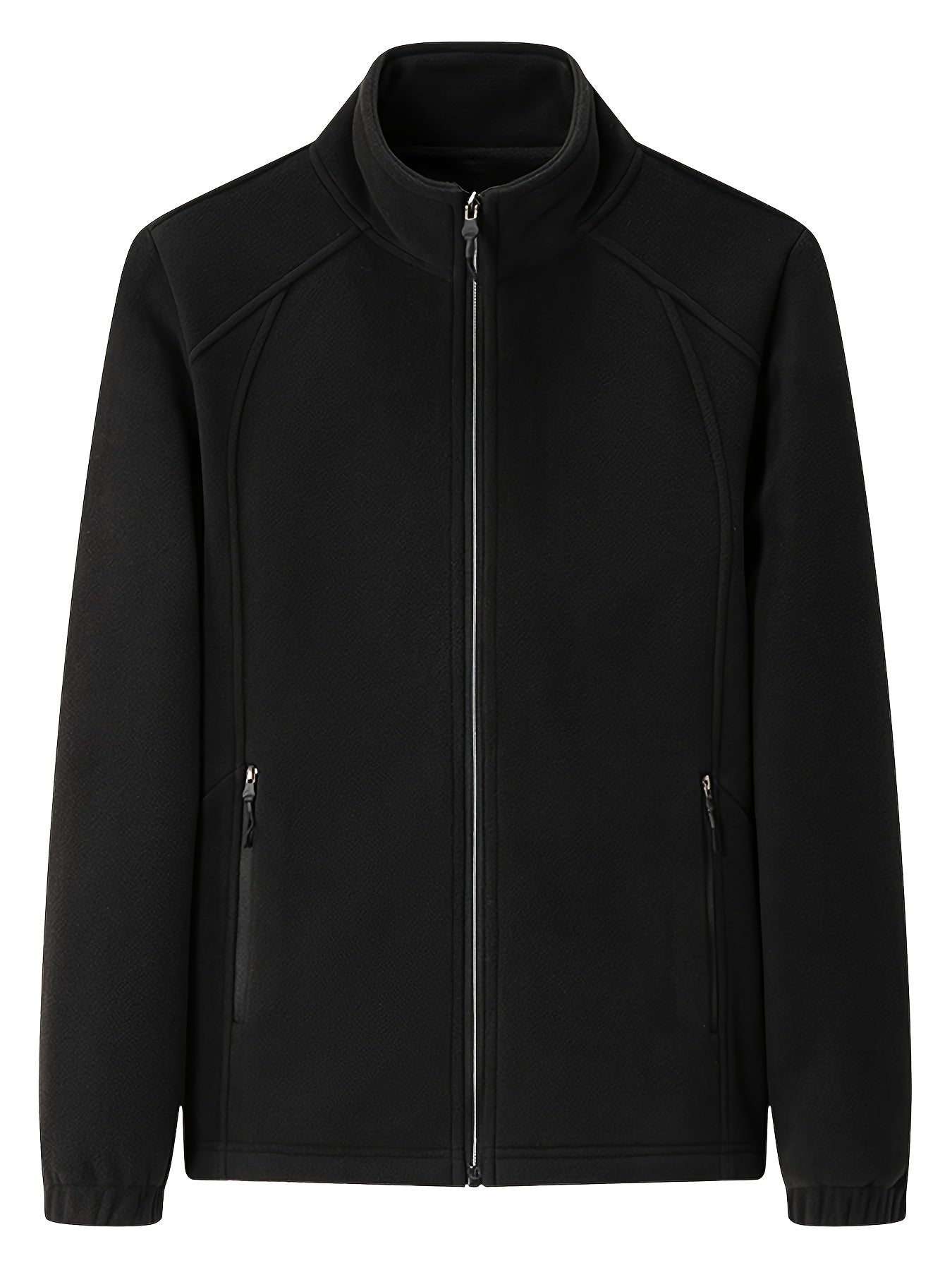 CM | Chaqueta de felpa para mujer con cuello alto y mangas largas