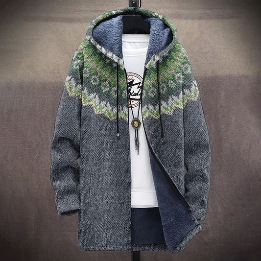 Men's Vintage Knitted Jacquard Pattern Cozy Cardigan Sweater elevenforest