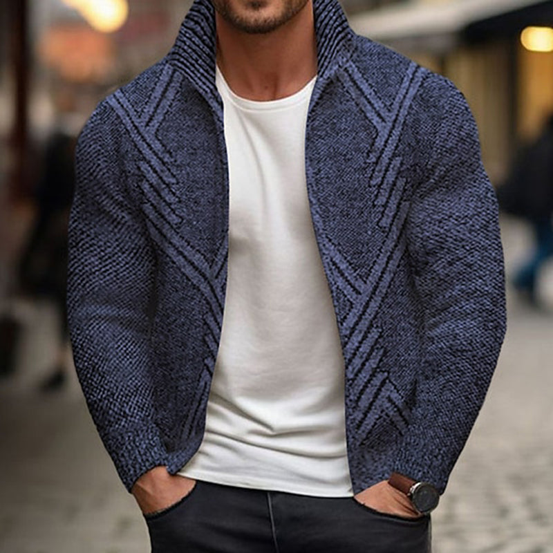 Men's Vintage Knitted Pattern Cardigan Sweater elevenforest