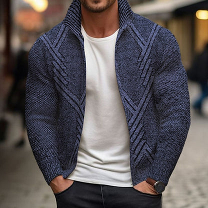 Men's Vintage Knitted Pattern Cardigan Sweater elevenforest