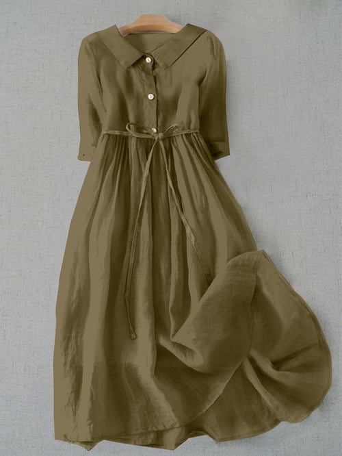 KL | Vestido liso literario de algodón
