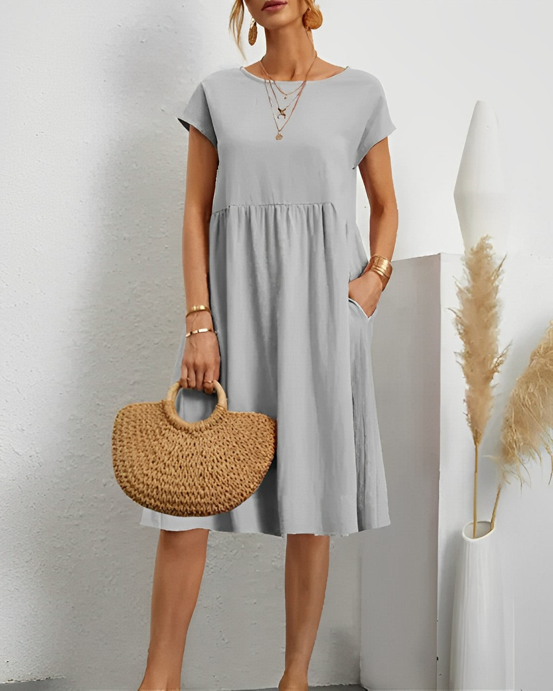 KL | Vestido midi con bolsillo lateral