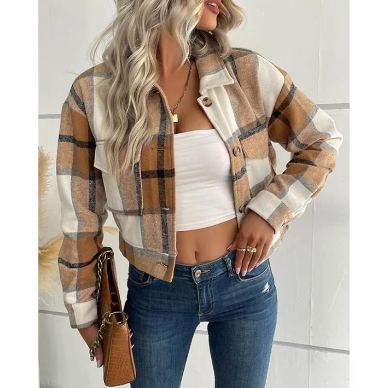 CM | Chaqueta a cuadros de moda para mujer