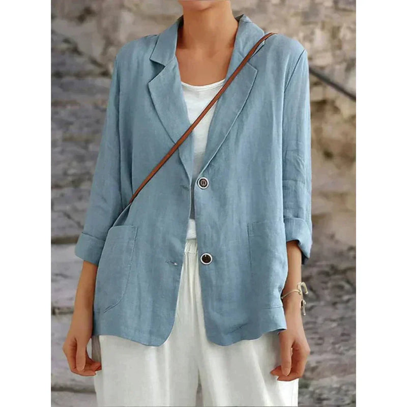 CM | blazer de lino de estilo refinado
