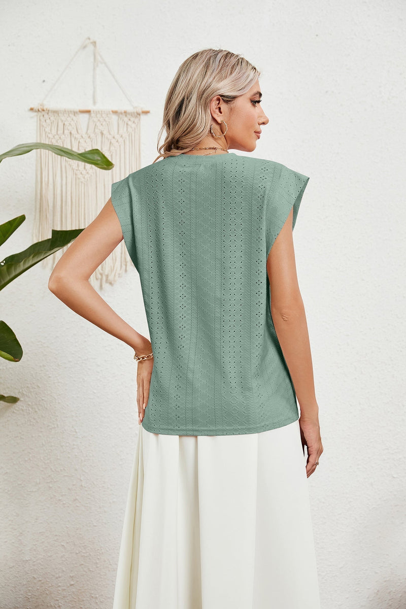 CM | Gilet d'été T-shirt à manches courtes creuses