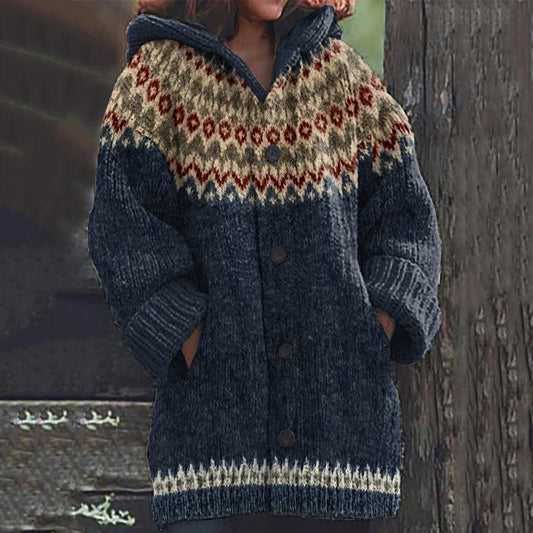 Vintage Fairman Island Knit Pocket Hooded Sweater Cardigan elevenforest
