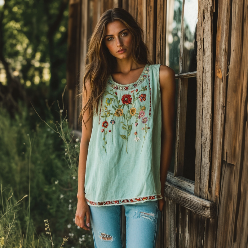Top de estilo vintage atemporal