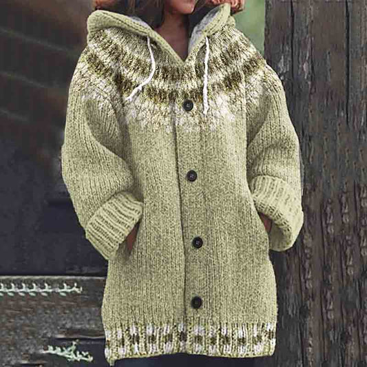 Vintage Knitted Icelandic Pattern Cozy Cardigan Sweater elevenforest