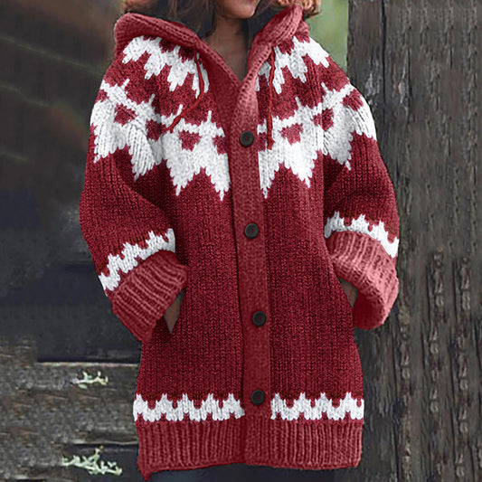 Vintage Icelandic Floral Knitted Jacquard Warm Sweater Cardigan elevenforest