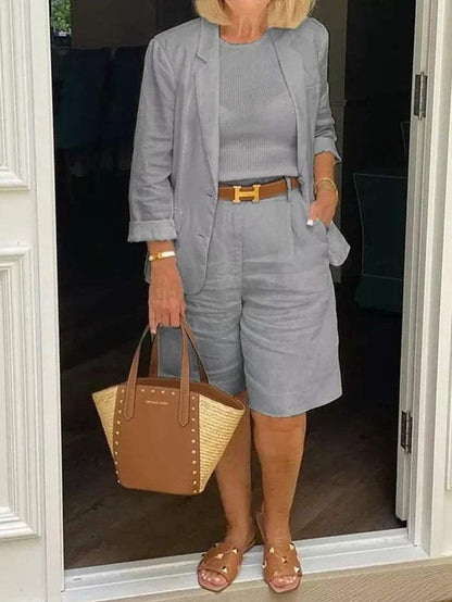 CM | Elegante blazer y pantalones cortos - Con estilo - Ideal para los días cálidos