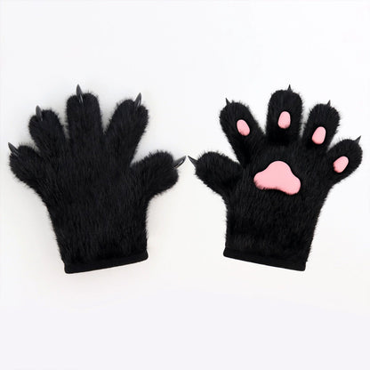 Comstylish Plush Cat Paw Warm Gloves