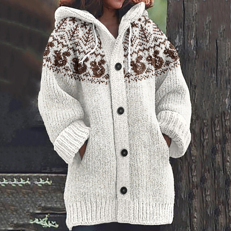 Vintage Forest Fox Pattern Women's Cardigan Sweater elevenforest