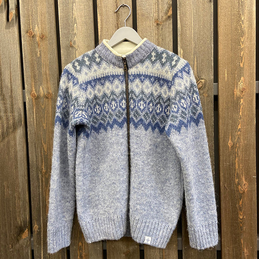 Mens Vintage Fair Isle Knitted Cardigan Sweater elevenforest
