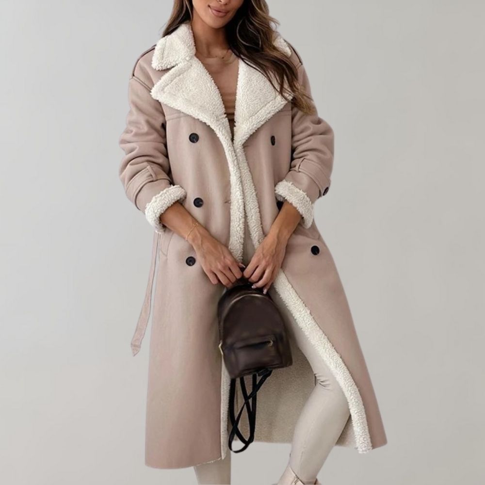 CM | elegante abrigo de piel de invierno