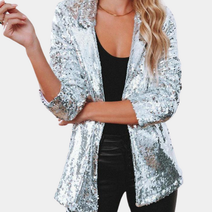 CM | Blazer chic con purpurina para mujer