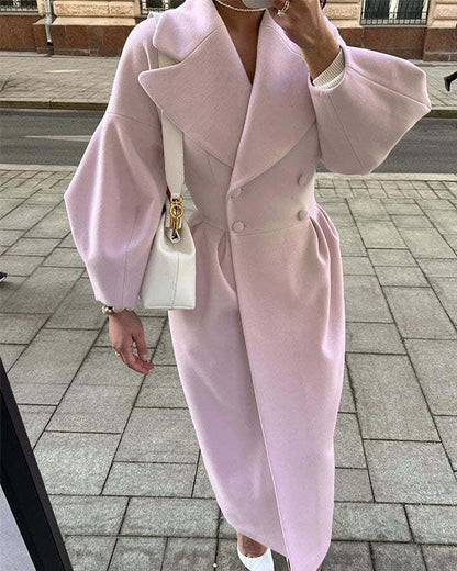 CM | Abrigo vintage de lana con mangas farol y vuelta