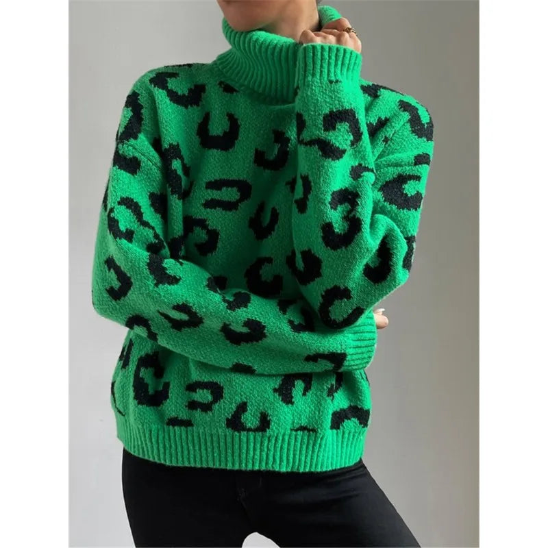 CM | Cuello alto con estampado de leopardo