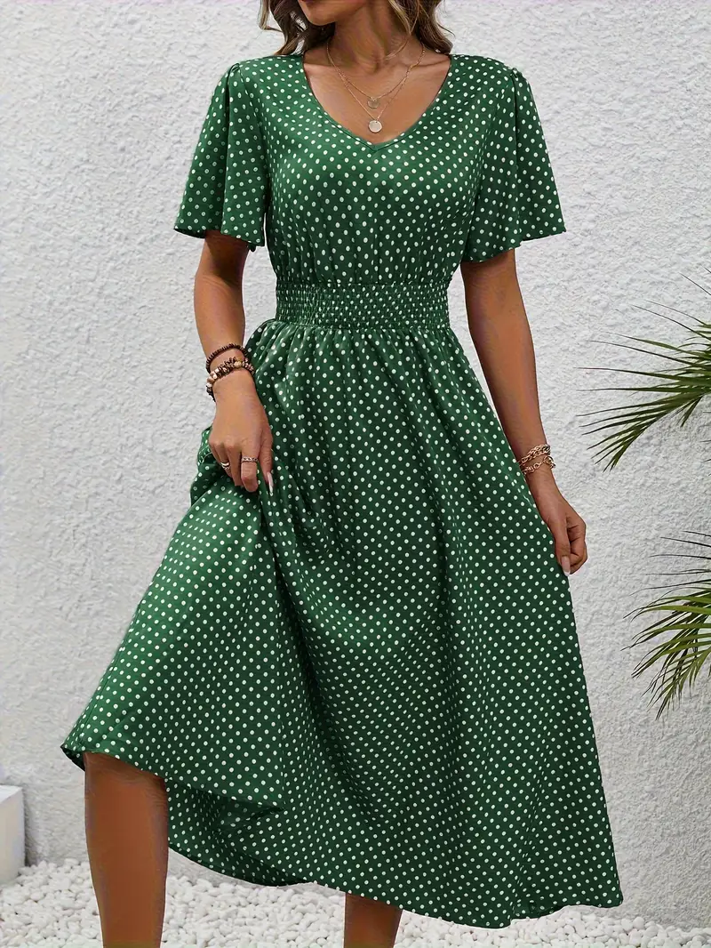 KL | Vestido casual estampado con mangas cortas